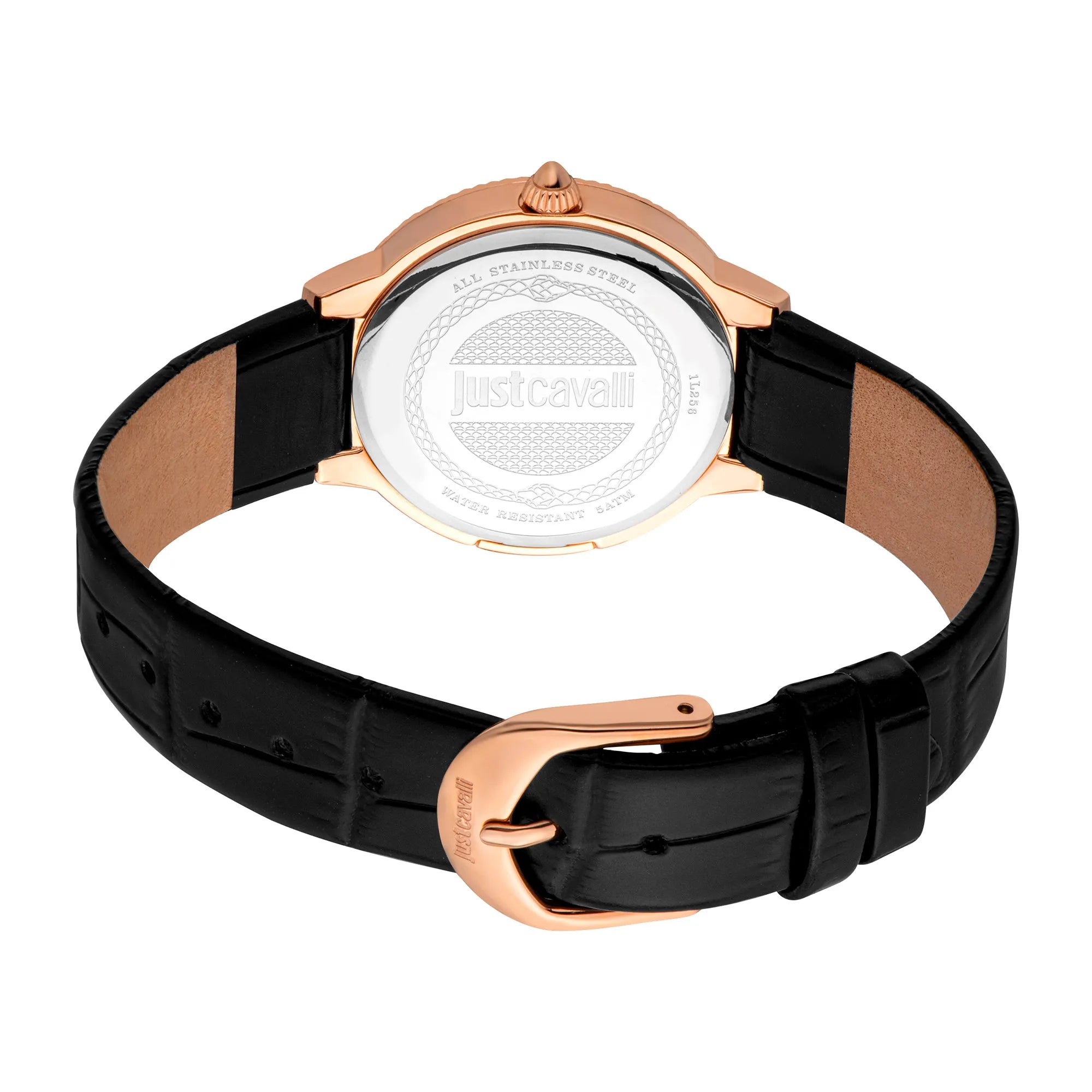 Just Cavalli Just Cavalli Glam Chic Puntale Black Leather Rose Gold — immagine 2