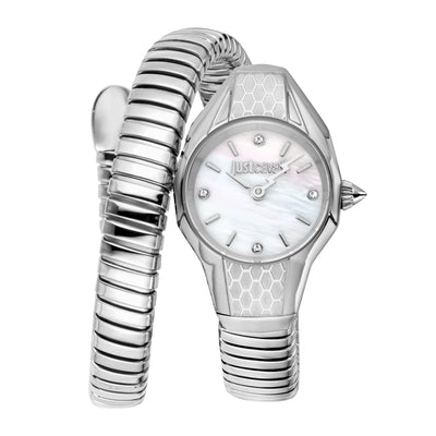 Just Cavalli Signature Snake Vivace Silver Antique white