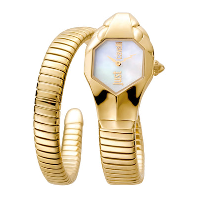 Just Cavalli Signature Snake Glam DNA Yellow Gold MOP