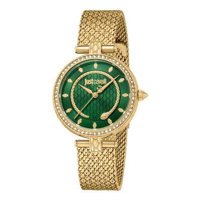 Just Cavalli Glam Chic Obsessive Snake Gold Green