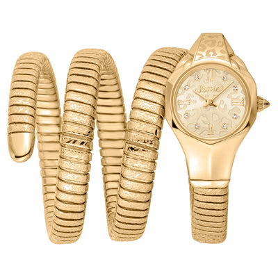 Just Cavalli Signature Snake Ravenna Yellow Gold Champagne