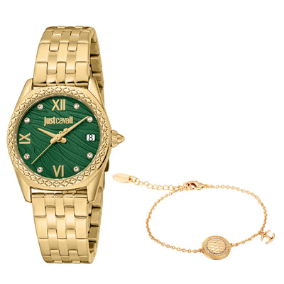 Just Cavalli SET Indomitable Animalier Yellow Gold Green