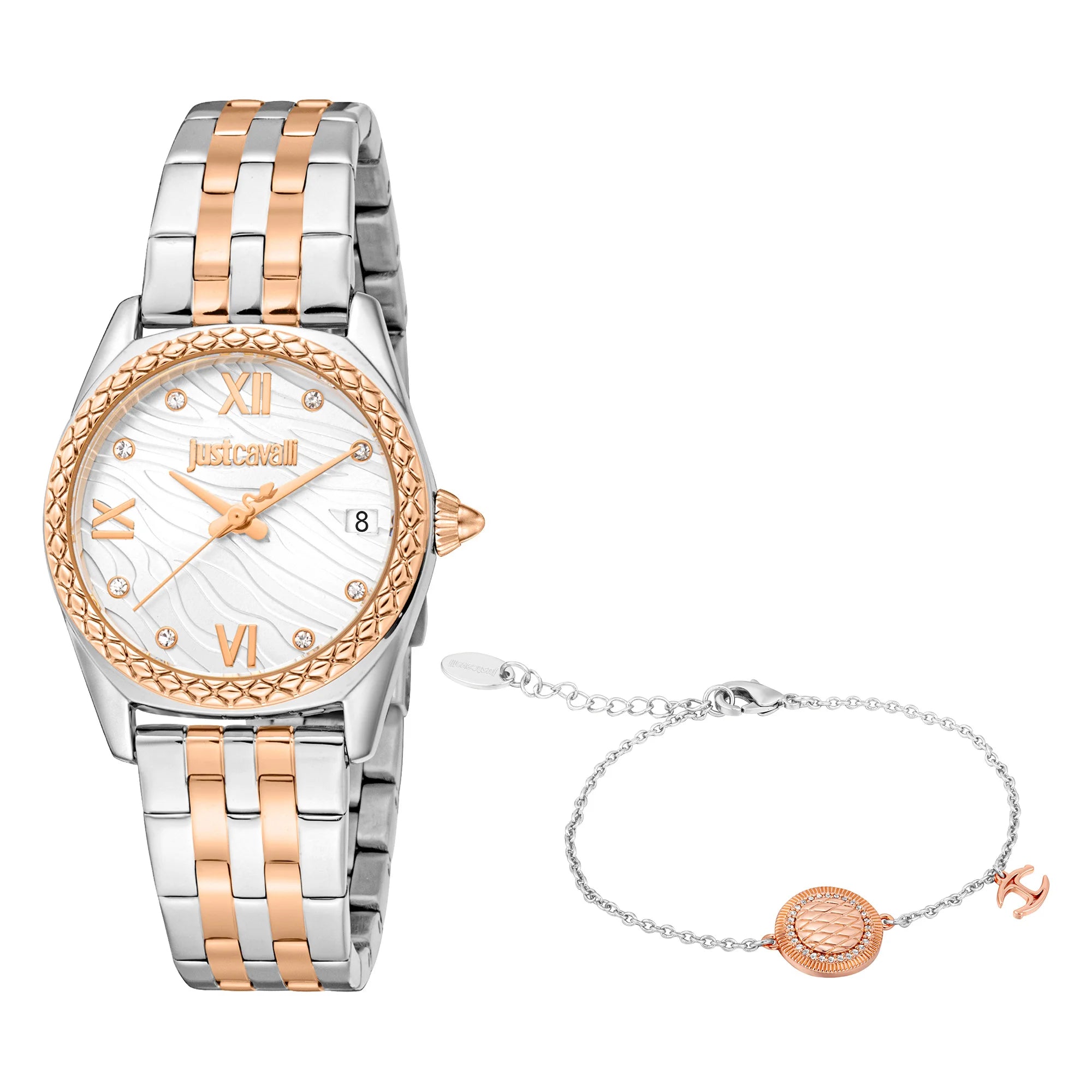 Just Cavalli Just Cavalli SET Indomitable Animalier Two Tones RG Silver