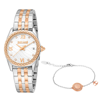 Just Cavalli SET Indomitable Animalier Two Tones RG Silver