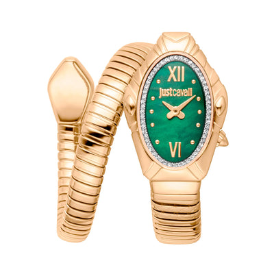 Just Cavalli Signature Snake Lirica Yellow Gold Green