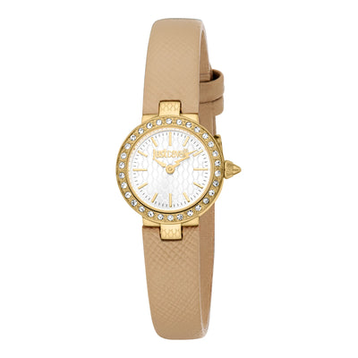 Just Cavalli Glam Chic Serenita Mini Leather Beige YG Silver