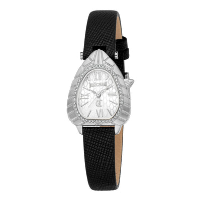 Just Cavalli Animalier Perla Leather Black Silver