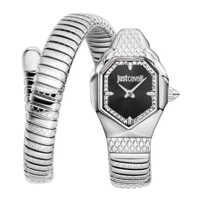 Just Cavalli Signature Snake Aria Silver Black