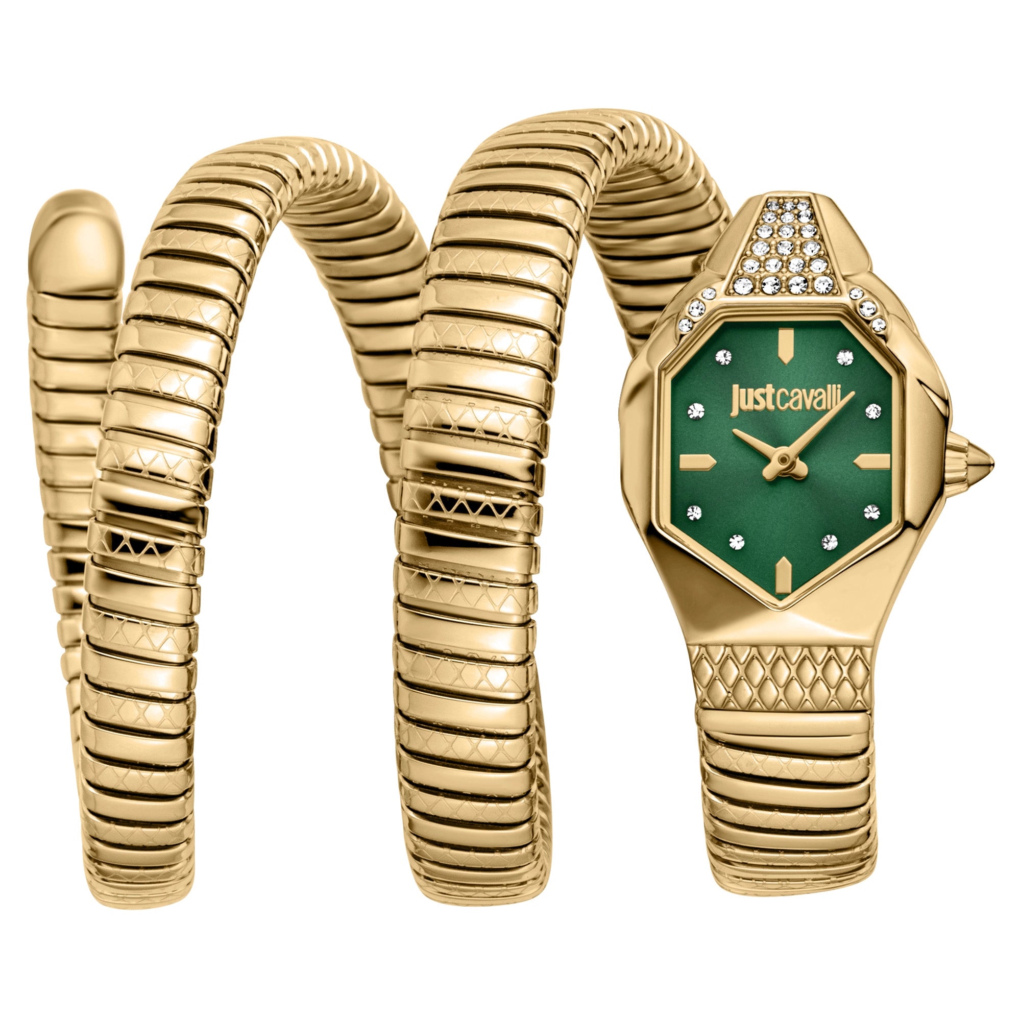 Just Cavalli Just Cavalli Signature Snake Ambra Yellow Gold Green