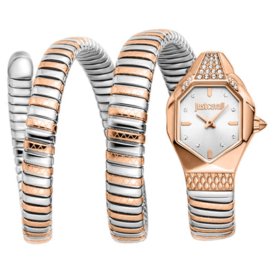Just Cavalli Signature Snake Ambra Two Tones RG Silver