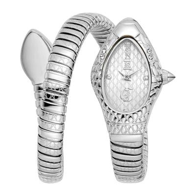Just Cavalli Signature Snake Vetra Silver Grey